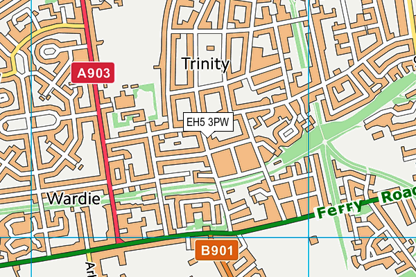 EH5 3PW map - OS VectorMap District (Ordnance Survey)