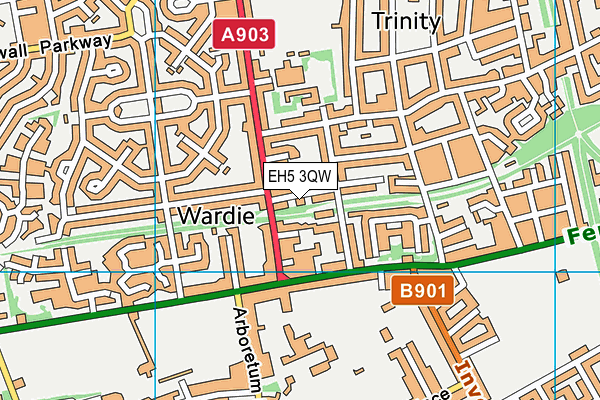 EH5 3QW map - OS VectorMap District (Ordnance Survey)