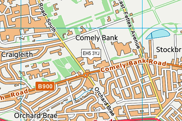 EH5 3YJ map - OS VectorMap District (Ordnance Survey)