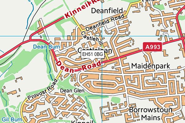 EH51 0BG map - OS VectorMap District (Ordnance Survey)