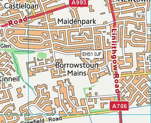 EH51 0JF map - OS VectorMap District (Ordnance Survey)