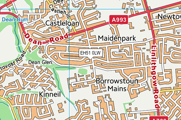 EH51 0LW map - OS VectorMap District (Ordnance Survey)