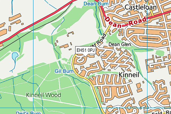 EH51 0PJ map - OS VectorMap District (Ordnance Survey)