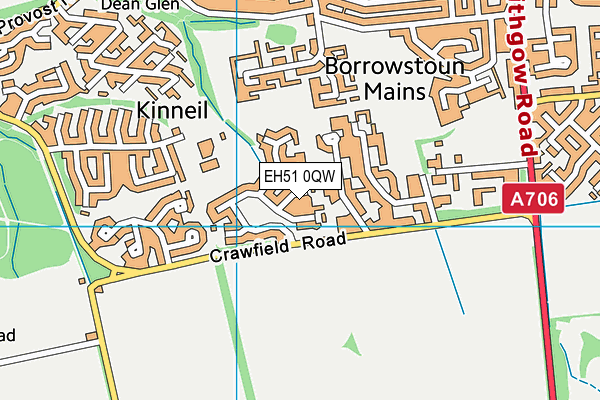 EH51 0QW map - OS VectorMap District (Ordnance Survey)
