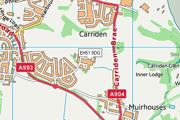 EH51 9DG map - OS VectorMap District (Ordnance Survey)