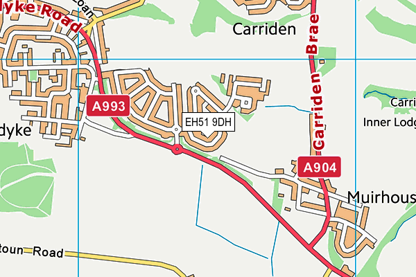 EH51 9DH map - OS VectorMap District (Ordnance Survey)