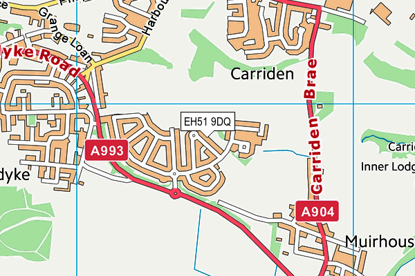 EH51 9DQ map - OS VectorMap District (Ordnance Survey)