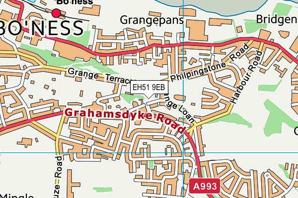 EH51 9EB map - OS VectorMap District (Ordnance Survey)