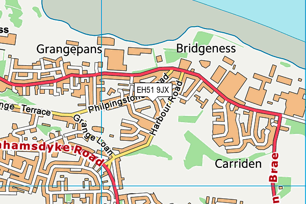 EH51 9JX map - OS VectorMap District (Ordnance Survey)