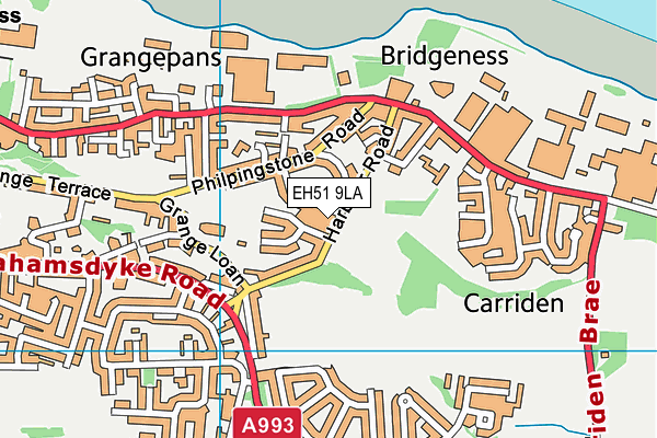 EH51 9LA map - OS VectorMap District (Ordnance Survey)