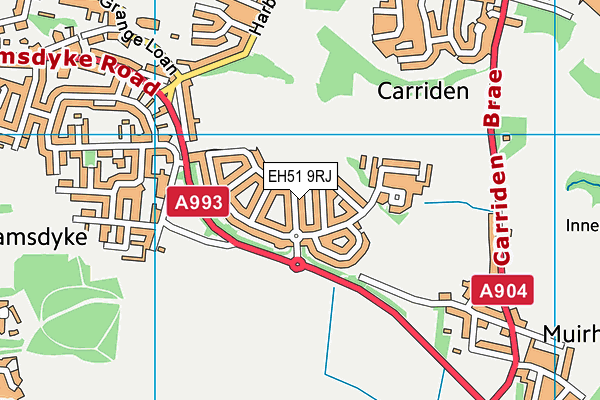 EH51 9RJ map - OS VectorMap District (Ordnance Survey)