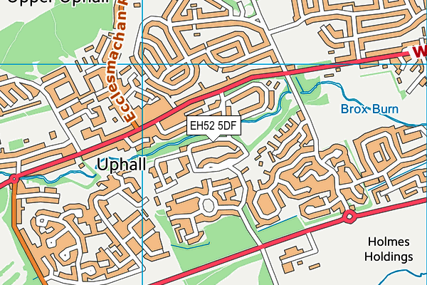 EH52 5DF map - OS VectorMap District (Ordnance Survey)