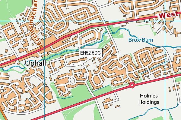 EH52 5DG map - OS VectorMap District (Ordnance Survey)