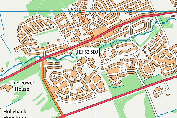 EH52 5DJ map - OS VectorMap District (Ordnance Survey)