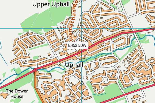 EH52 5DW map - OS VectorMap District (Ordnance Survey)