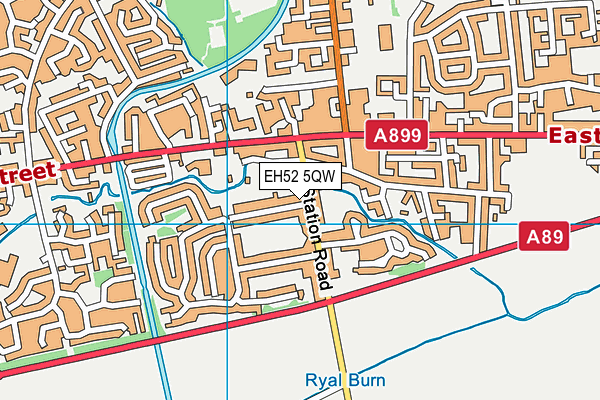 EH52 5QW map - OS VectorMap District (Ordnance Survey)