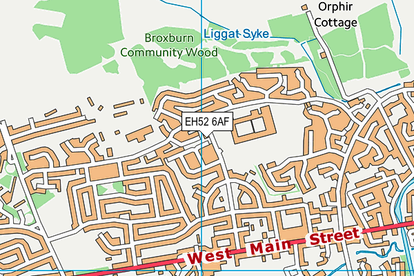 EH52 6AF map - OS VectorMap District (Ordnance Survey)