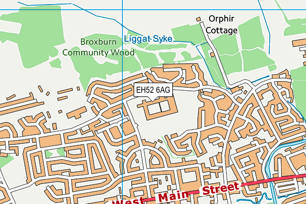 EH52 6AG map - OS VectorMap District (Ordnance Survey)