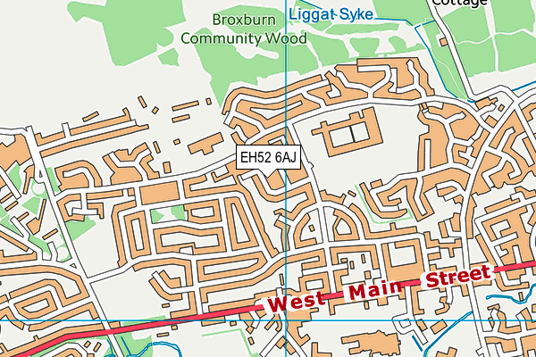 EH52 6AJ map - OS VectorMap District (Ordnance Survey)