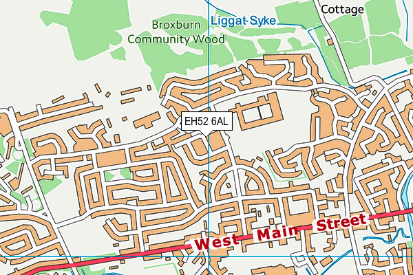 EH52 6AL map - OS VectorMap District (Ordnance Survey)
