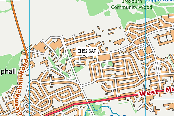 EH52 6AP map - OS VectorMap District (Ordnance Survey)