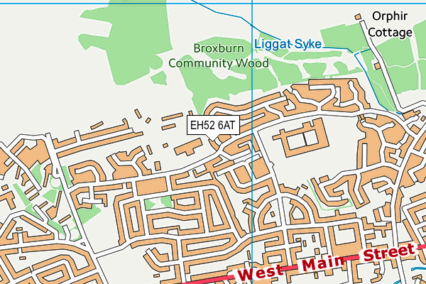 EH52 6AT map - OS VectorMap District (Ordnance Survey)