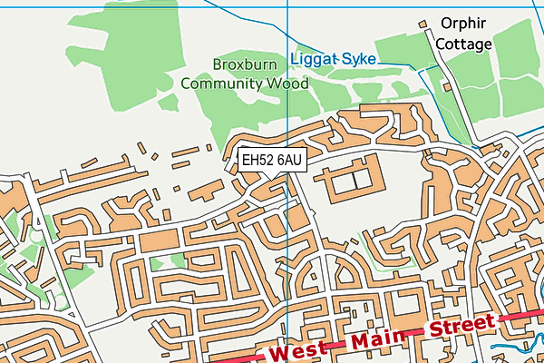 EH52 6AU map - OS VectorMap District (Ordnance Survey)