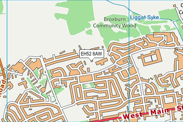EH52 6AW map - OS VectorMap District (Ordnance Survey)