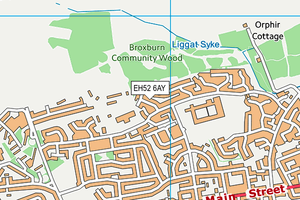 EH52 6AY map - OS VectorMap District (Ordnance Survey)