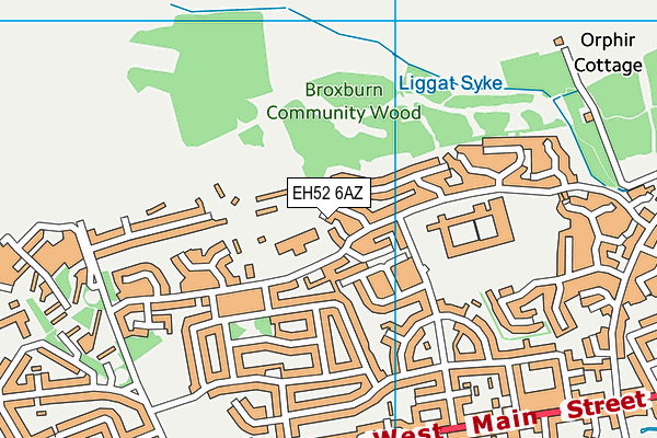 EH52 6AZ map - OS VectorMap District (Ordnance Survey)