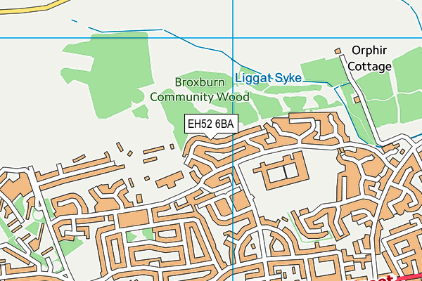 EH52 6BA map - OS VectorMap District (Ordnance Survey)