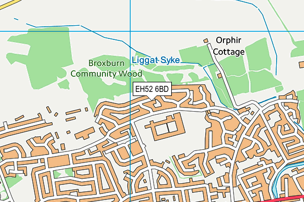 EH52 6BD map - OS VectorMap District (Ordnance Survey)