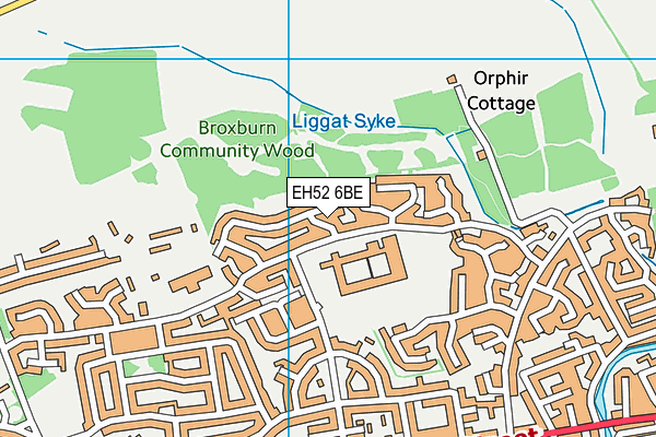 EH52 6BE map - OS VectorMap District (Ordnance Survey)