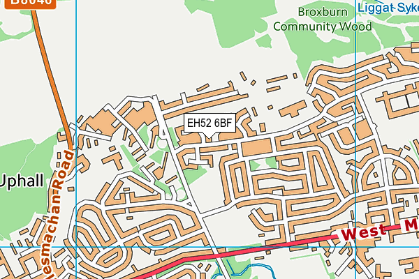 EH52 6BF map - OS VectorMap District (Ordnance Survey)