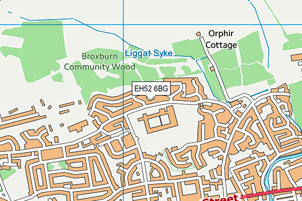 EH52 6BG map - OS VectorMap District (Ordnance Survey)