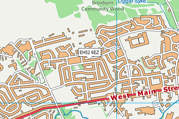 EH52 6EZ map - OS VectorMap District (Ordnance Survey)