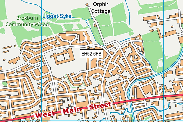 EH52 6FB map - OS VectorMap District (Ordnance Survey)