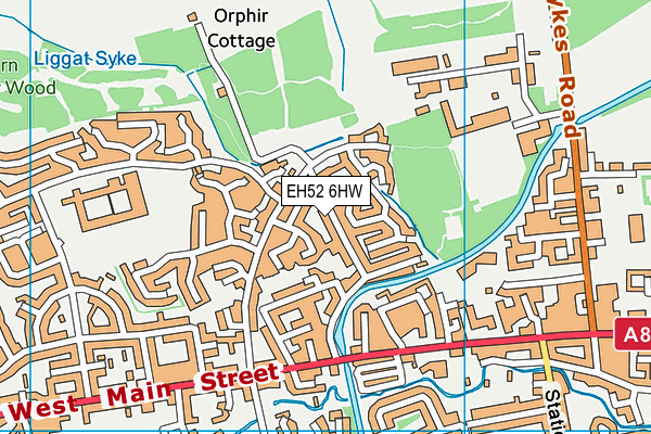 EH52 6HW map - OS VectorMap District (Ordnance Survey)