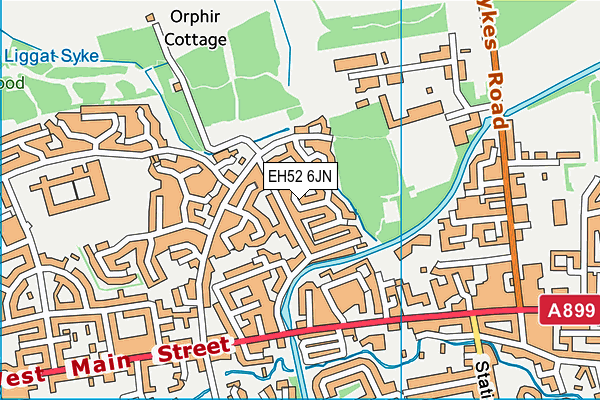 EH52 6JN map - OS VectorMap District (Ordnance Survey)
