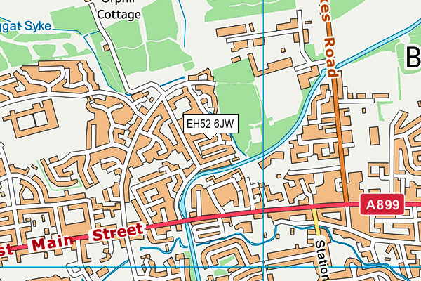 EH52 6JW map - OS VectorMap District (Ordnance Survey)