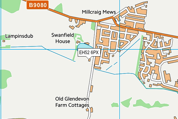 EH52 6PX map - OS VectorMap District (Ordnance Survey)