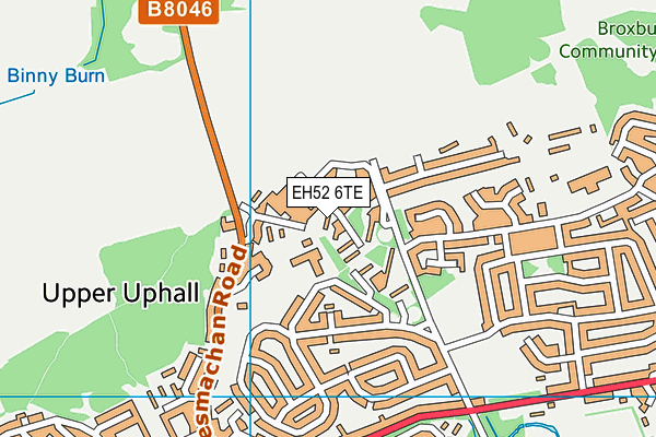 EH52 6TE map - OS VectorMap District (Ordnance Survey)