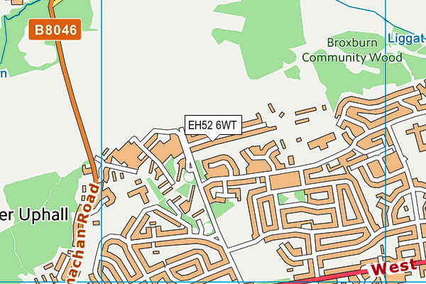 EH52 6WT map - OS VectorMap District (Ordnance Survey)