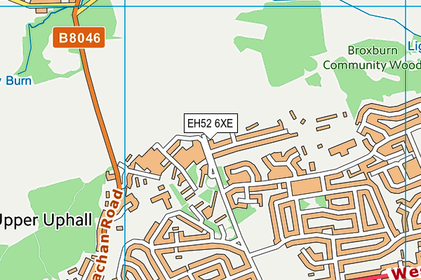 EH52 6XE map - OS VectorMap District (Ordnance Survey)