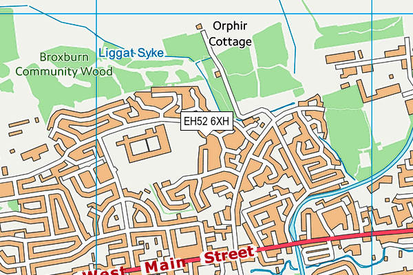 EH52 6XH map - OS VectorMap District (Ordnance Survey)