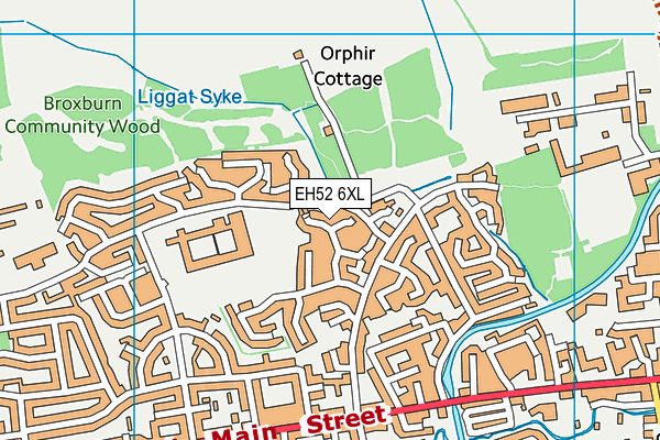 EH52 6XL map - OS VectorMap District (Ordnance Survey)