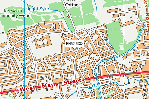 EH52 6XQ map - OS VectorMap District (Ordnance Survey)