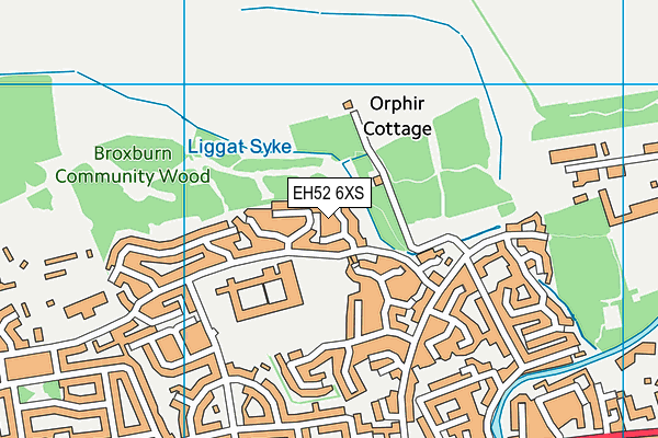 EH52 6XS map - OS VectorMap District (Ordnance Survey)