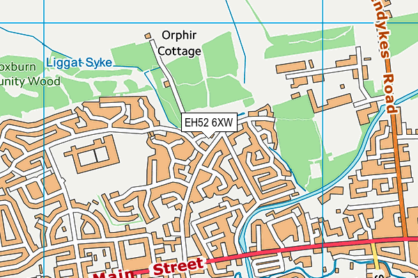 EH52 6XW map - OS VectorMap District (Ordnance Survey)