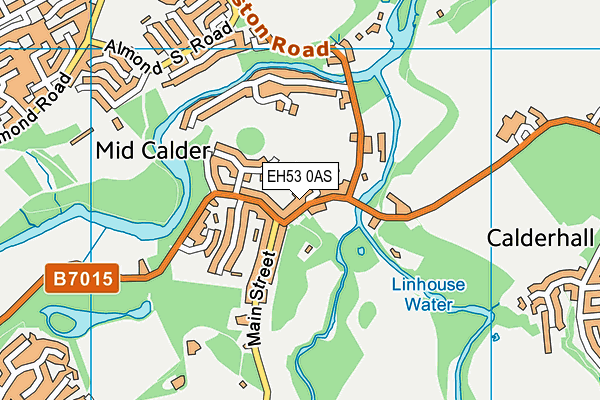 EH53 0AS map - OS VectorMap District (Ordnance Survey)